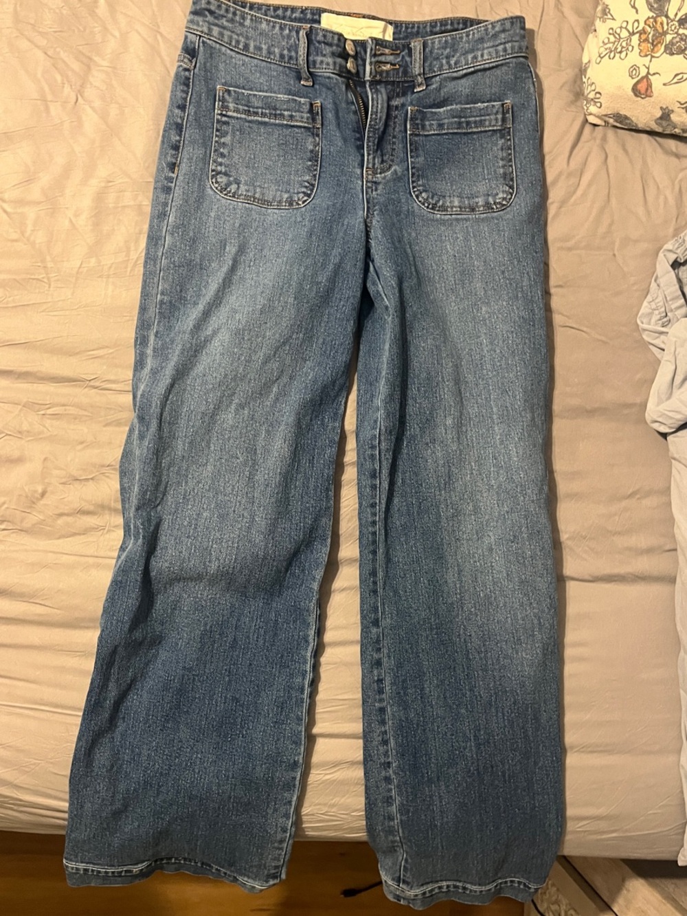 Gloria Vanderbilt xChristian Siriano Medium Blue Wide-Leg Jeans - Picture 1 of 2